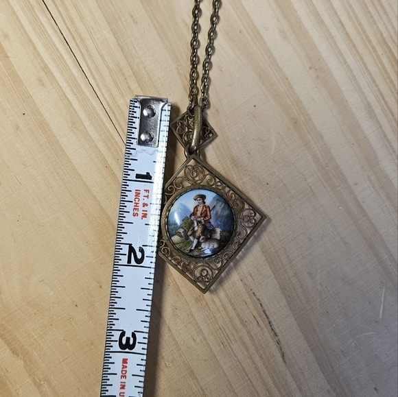 Vintage Mourning Locket Pendant Necklace - Picture 6 of 8